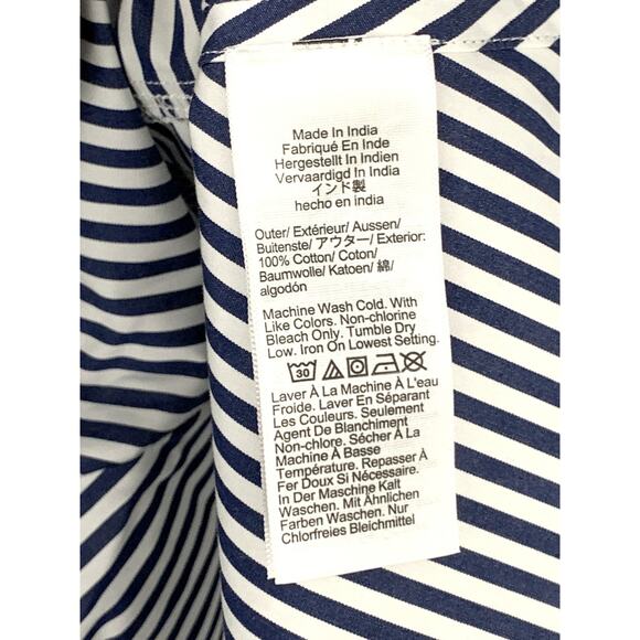 J Crew Delilah Striped Cotton Poplin Dress-Navy White Stripes NWT Size XS - Picture 9 of 11